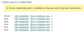 Data source credentials