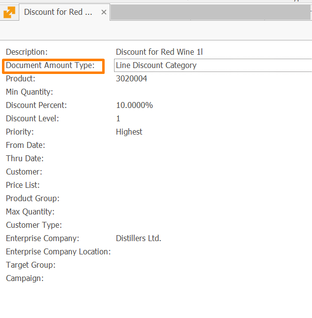 Assign document amount types