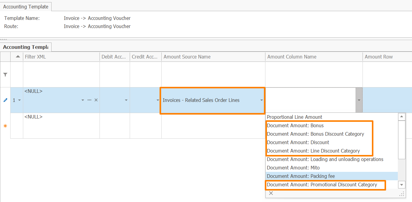 Posting Discount Categories In Invoice Accounting Template