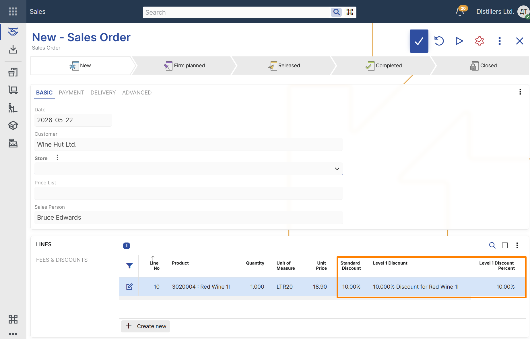 Sales Order Set Line Discount