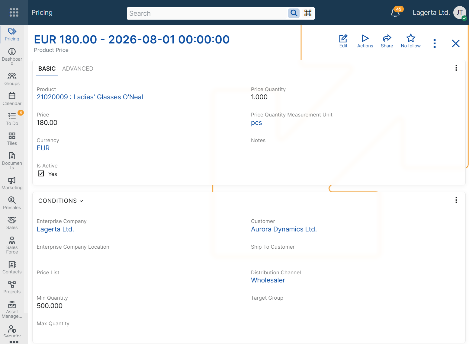 Product Price Configuration Basic