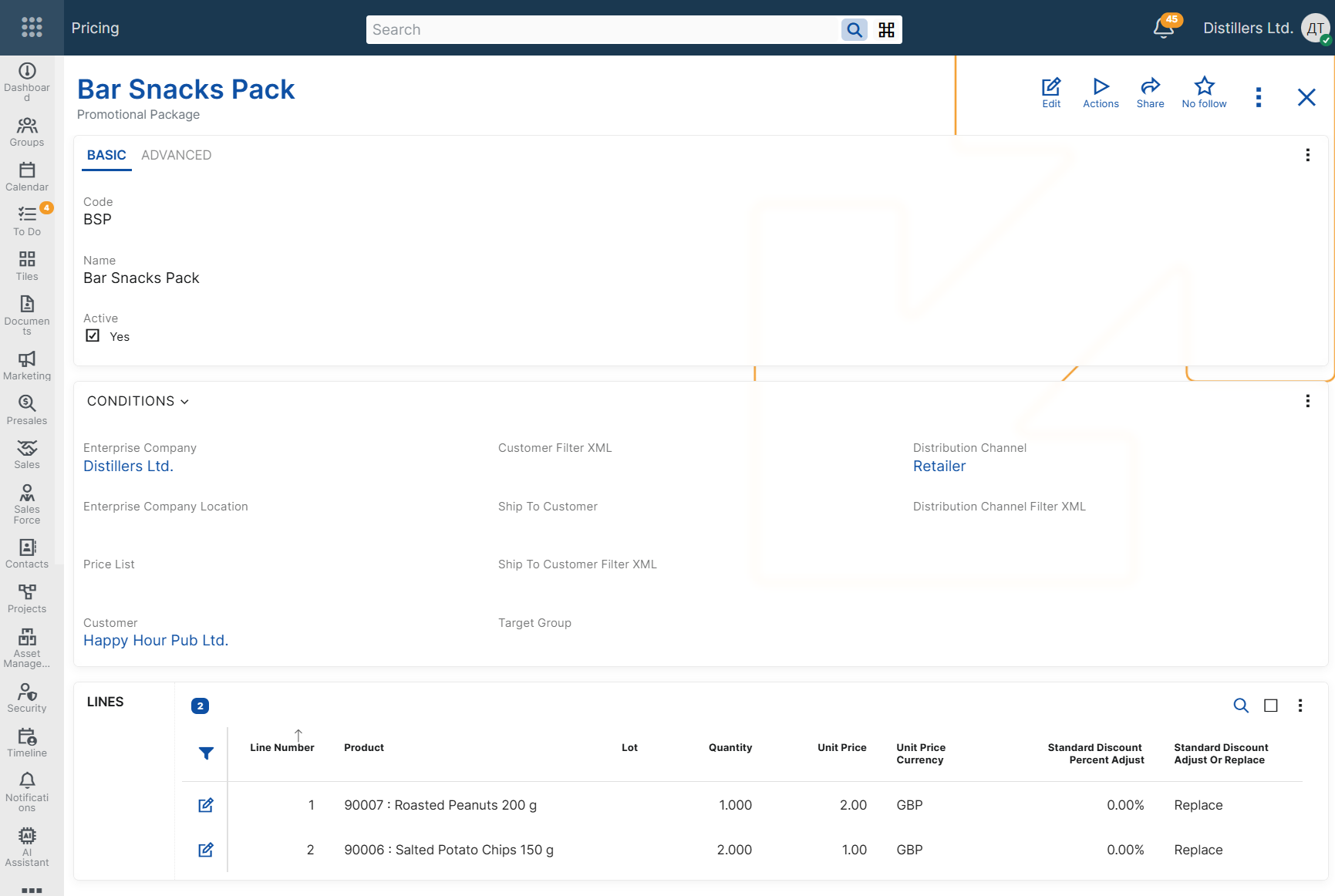 Promotional Package Configuration Basic
