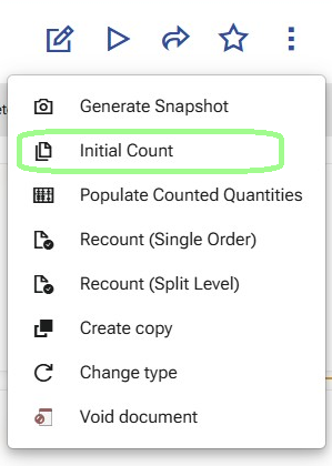 Initial Count button