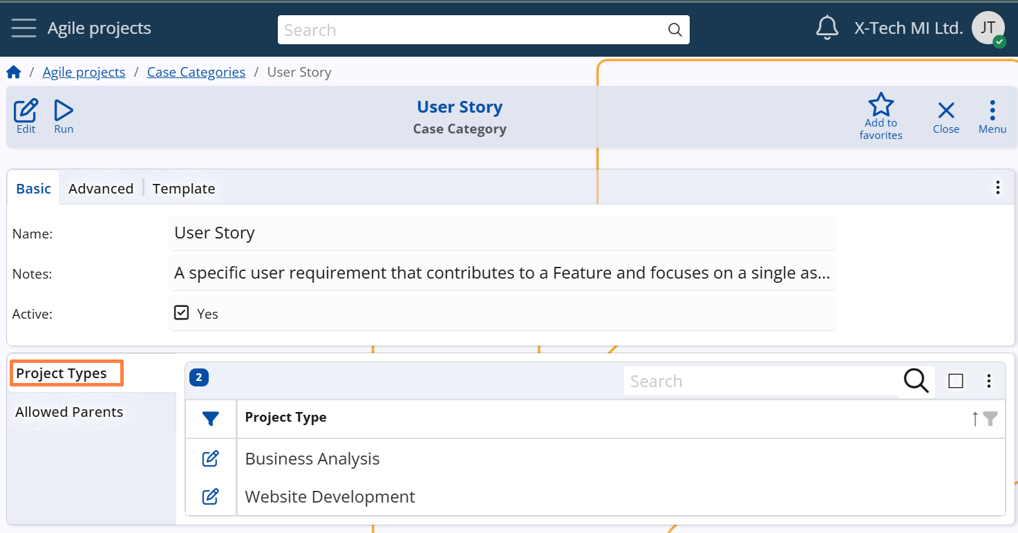 Allowed Project Types