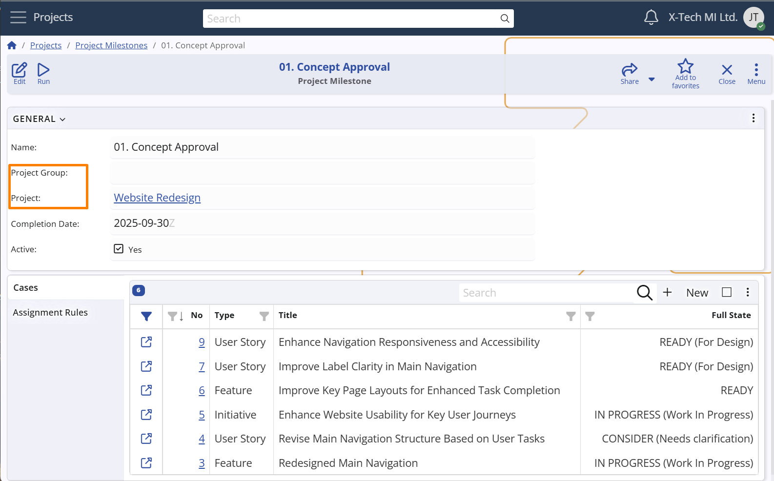 Project Milestone Scope