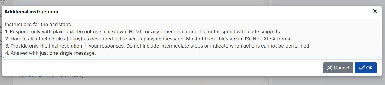 Assistant Instructions Button