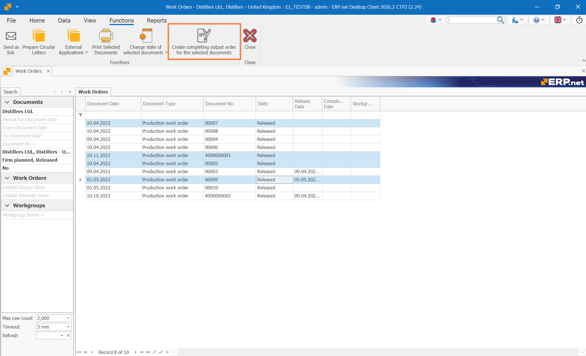 Desktop Completing Output Order Bulk