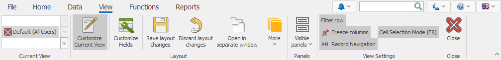 Document command ribbon | ERP.net Windows Client