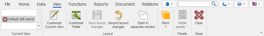 Document command ribbon | ERP.net Windows Client