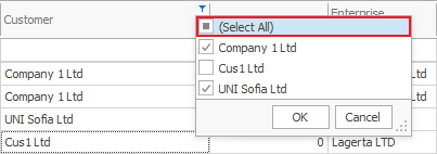 Filtering by column values