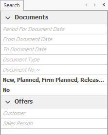 Search panel