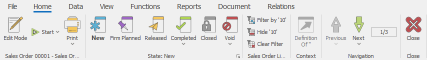 Command ribbon | ERP.net Windows Client