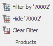Filter buttons