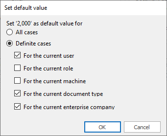 Default value cases