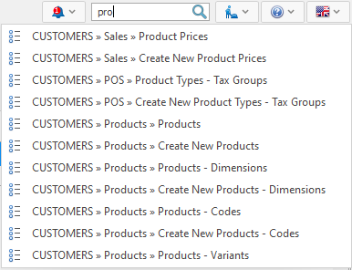 Products search