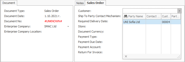 Sales Order